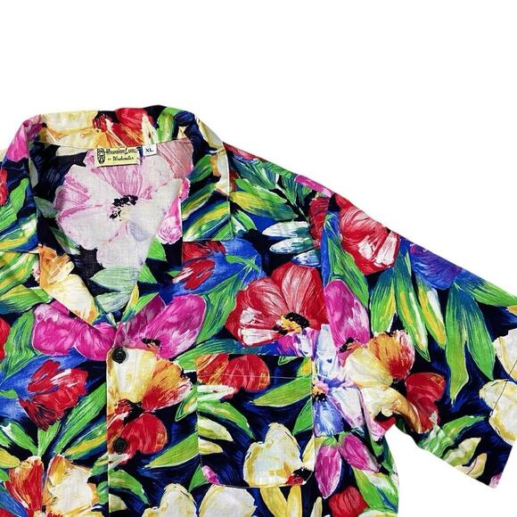 Vintage 70s Hawaiian Luau x Weekender Casual Button Down Shirt - XL - Picture 2 of 4